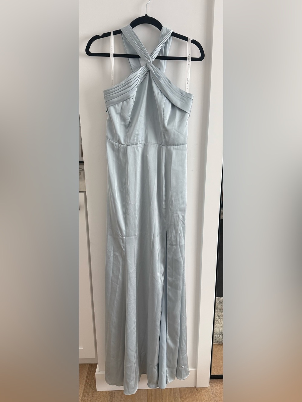 Azazie Rue
Powder Blue Satin Cross-Back Dress